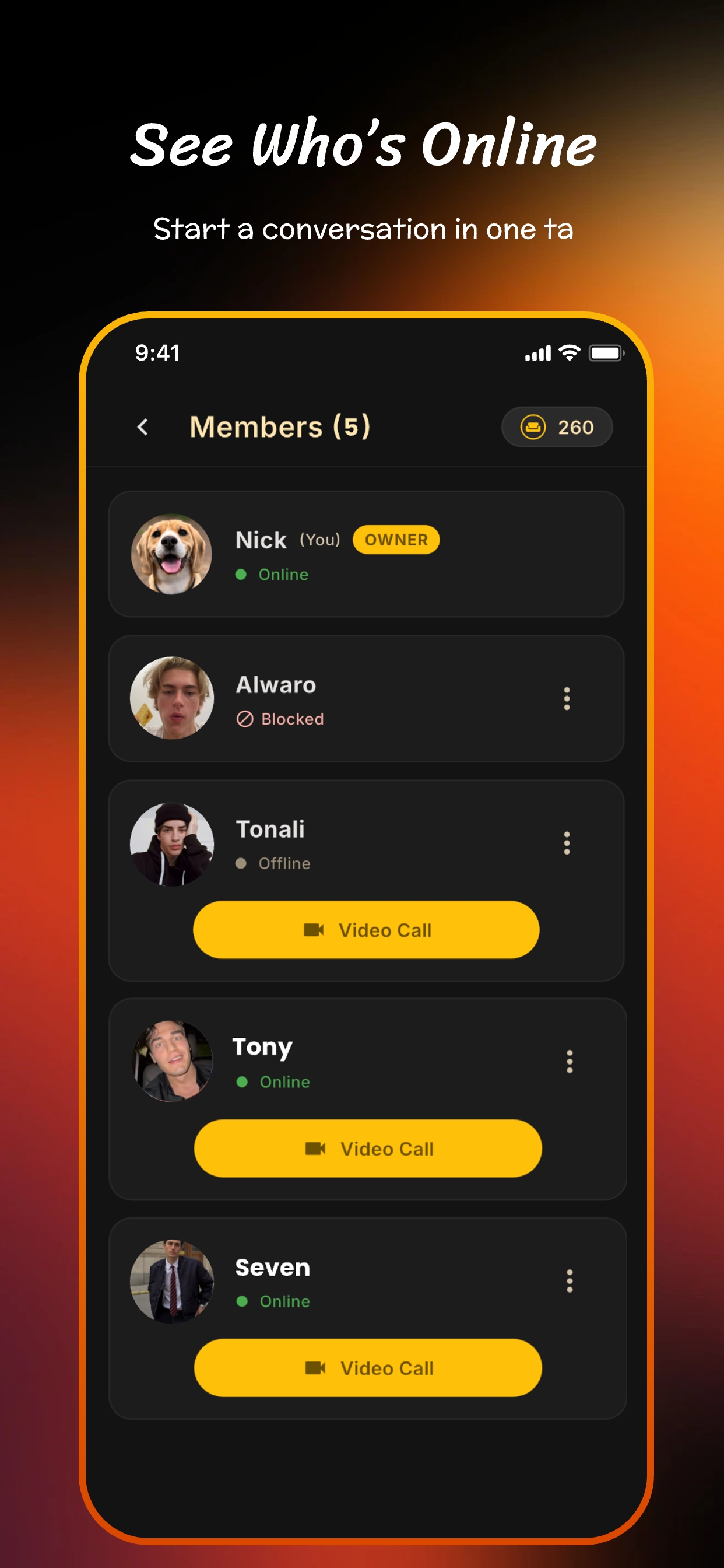 See who's online in your Circle